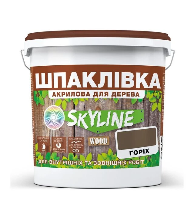 Шпаклівка акрилова SkyLine Wood для дерева Горіх, 7 кг
