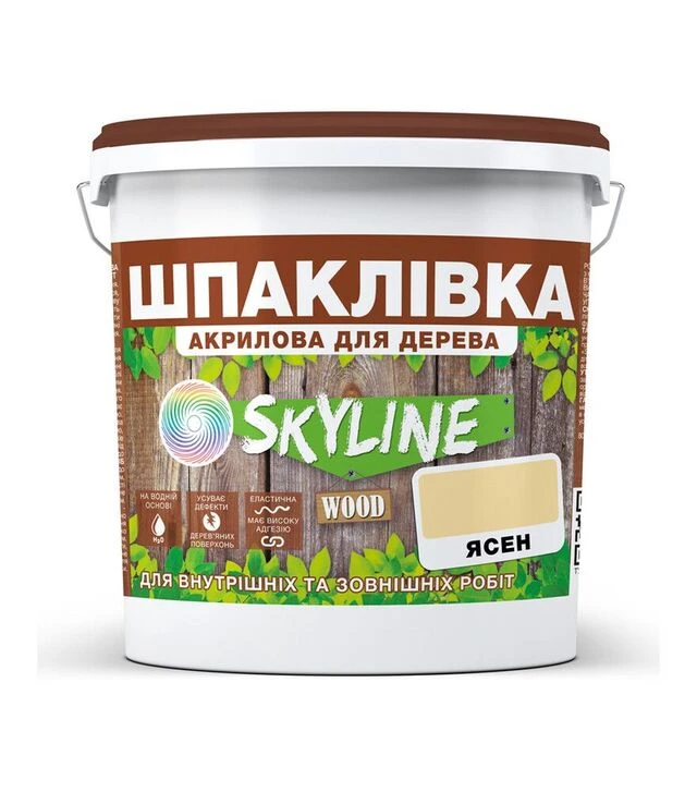 Шпаклевка акриловая SkyLine Wood для дерева Ясень, 4,5 кг