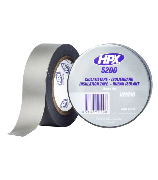 Лента изоляционная HPX 5200, 19 мм Серая, 10 м