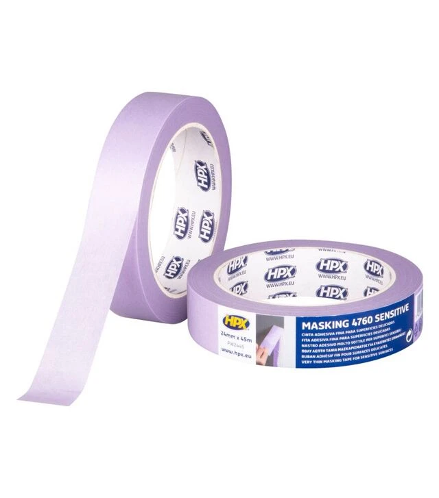 Стрічка малярська HPX 4760 Sensitive, 24 мм Пурпурна, 45 м