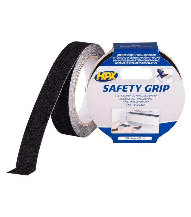 Лента против скольжения SAFETY GRIP, 25 мм Черная, 5 м