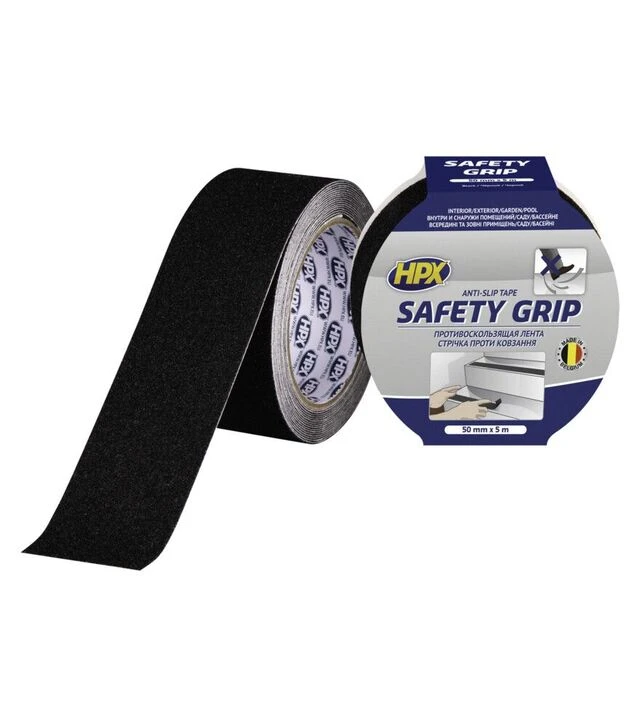 Лента против скольжения SAFETY GRIP, 50 мм Черная, 5 м