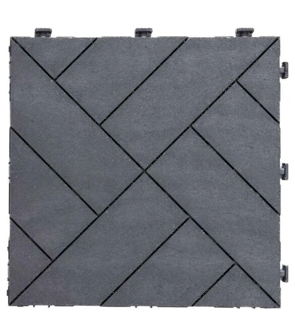 Резиновое покрытие для пола Multy Home Arista Wood, Светло-серое, рифленое, 30×30 см, 6 шт