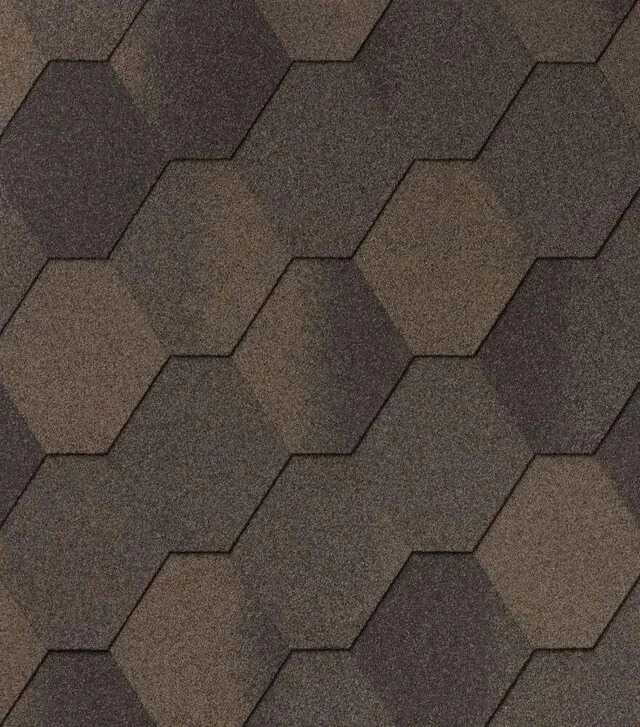 Бітумна черепиця Superglass Hex (27), Dual Brown Ultra, 3 м² (289514)