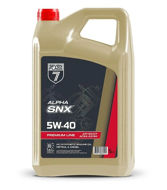 Моторное масло 7FLAGS ALPHA SNX 5W-40 API SN/CF, 5 л