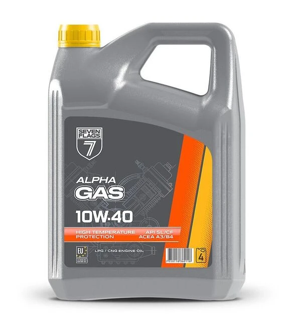 Моторное масло 7FLAGS ALPHA Газ 10W-40 API SL/CF, 4 л