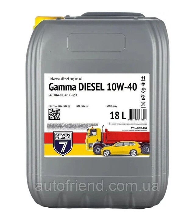Моторное масло 7FLAGS Gamma DIESEL 10W-40 API CI-4/SL, 20 л
