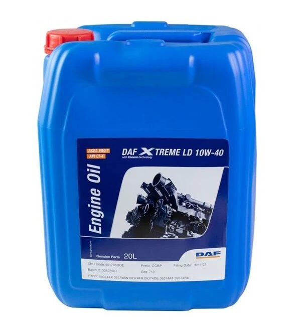 Моторное масло DAF Xtreme LD 10W-40, 20 л