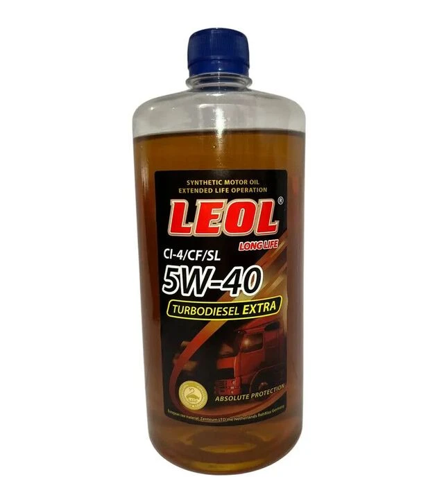 Моторна олива турбодизельна LEOL TURBODIESEL EXTRA 5W-40, API CI-4/CF/SL, ACEA E7, 1 л (0,9 л)