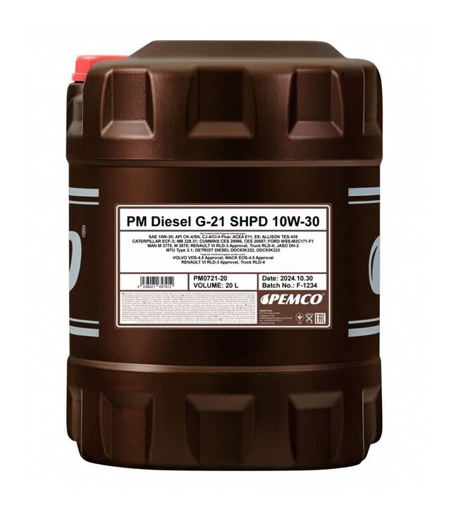 Моторна олива Pemco Diesel G-21 SHPD 10W-30, 20 л