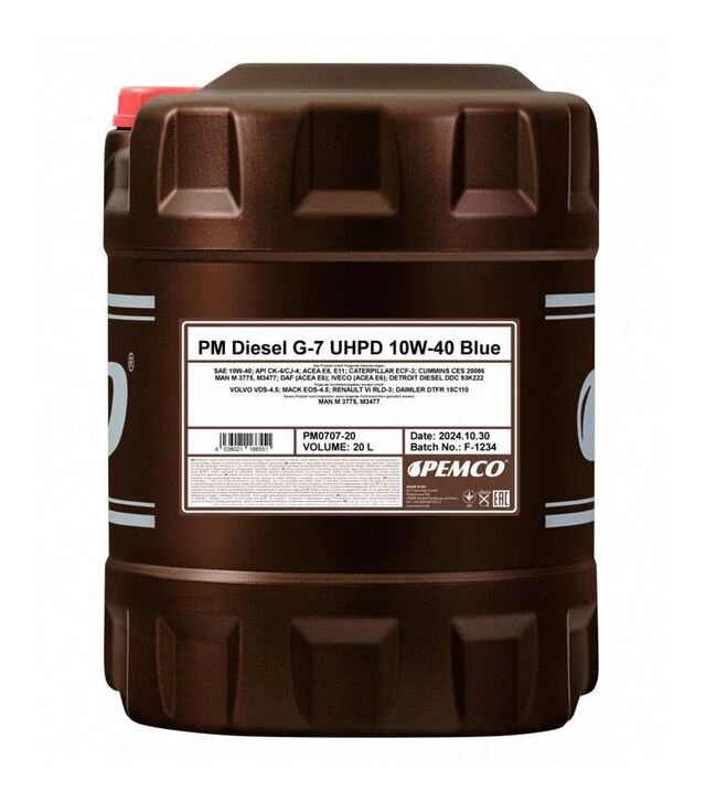 Моторна олива Pemco Diesel G-7 UHPD 10W-40 Blue, 20 л