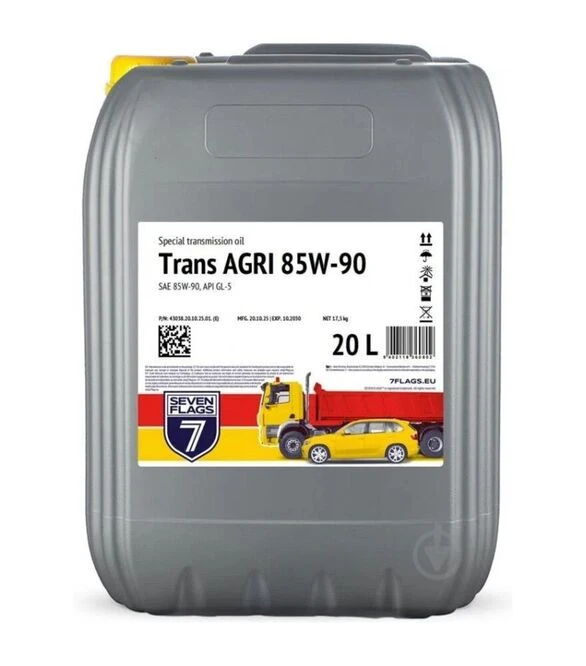 Трансмиссионная смазка 7FLAGS TranAGRI 85W-90 GL-5, 20 л