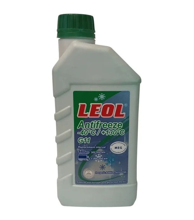 Антифриз LEOL G11 -40°C, зелений, 1 л (1 кг)