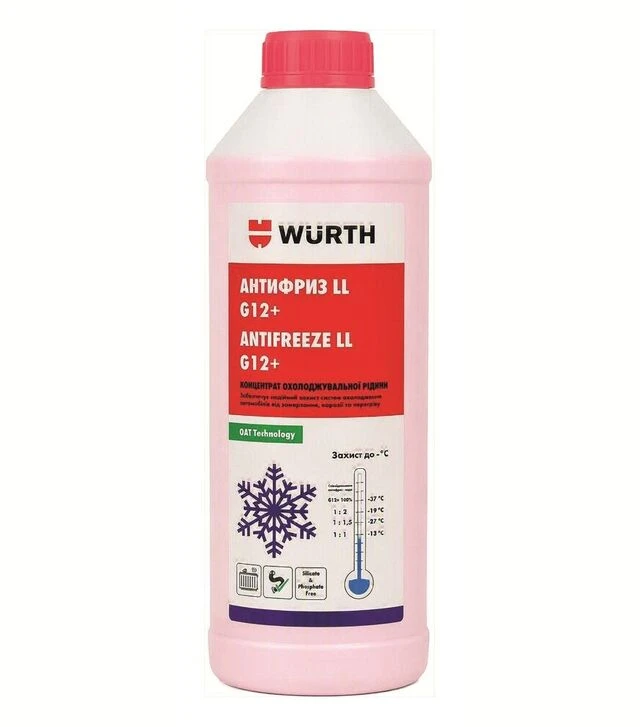 Антифриз Wurth LL G12+ концентрат, 1,5 л