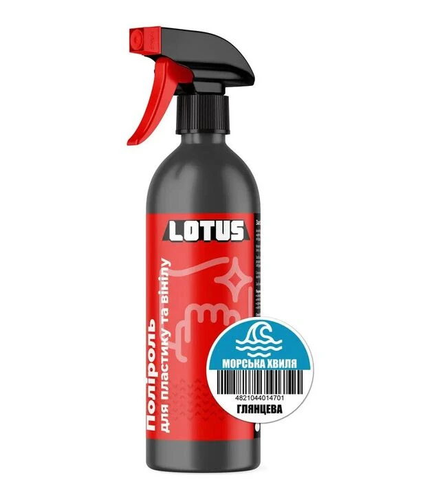 Полироль Lotus для пластика и винила, морская волна, глянцевая, 500 мл