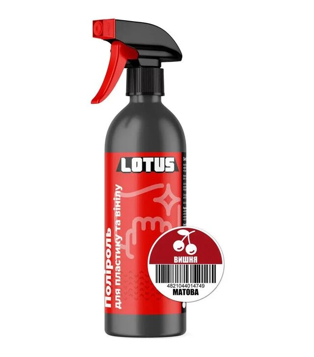 Полироль Lotus для пластика и винила, вишня, матовая, 500 мл
