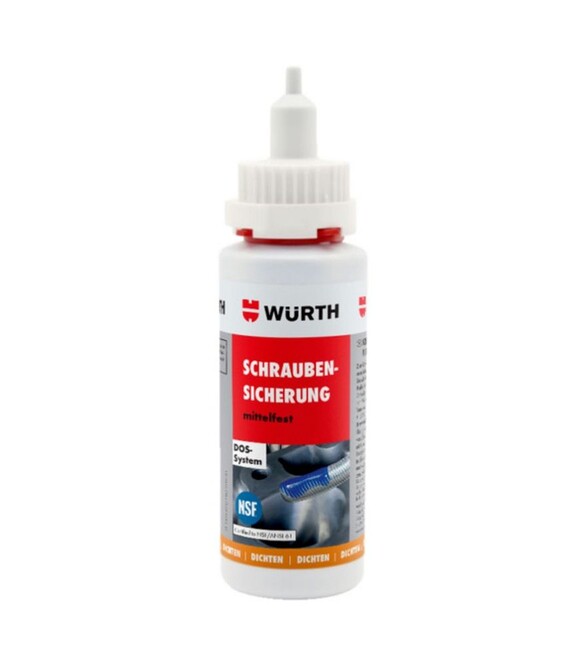 Фиксатор резьбовой WURTH DOS-System, средней прочности, синий, 50 г (893243050)
