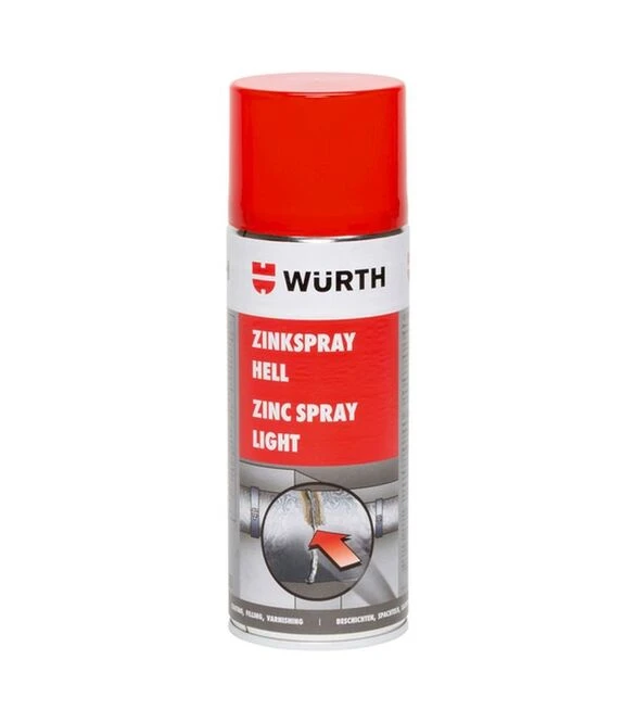 Цинк-спрей WURTH, светлый, 400 мл (893113114)