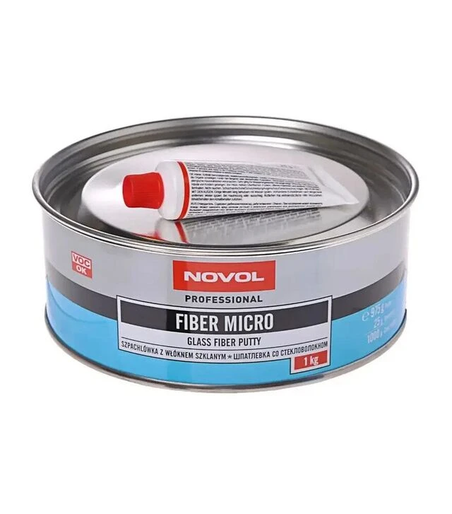 Шпатлевка автомобильная с микростекловолокном Novol Fiber Micro, 1 кг