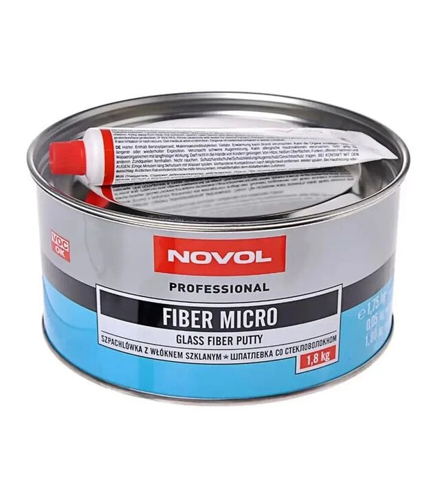 Шпаклівка автомобільна з мікроскловолокном Novol Fiber Micro, 1,8 кг