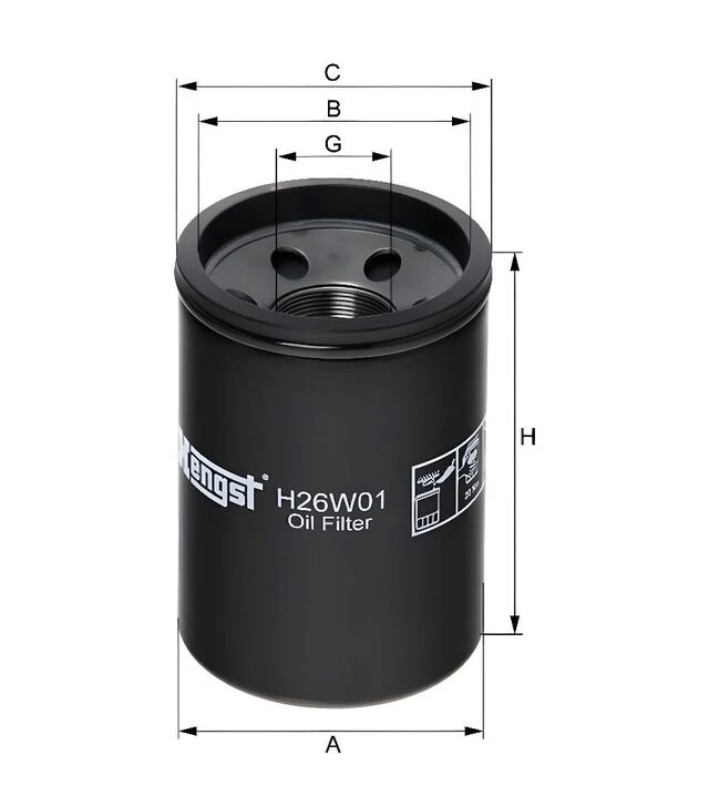 Фільтр масляний Hengst (H26W01)