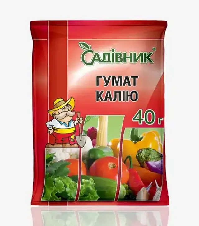 Биоудобрение Гумат Калия, 40 г (Садовник)