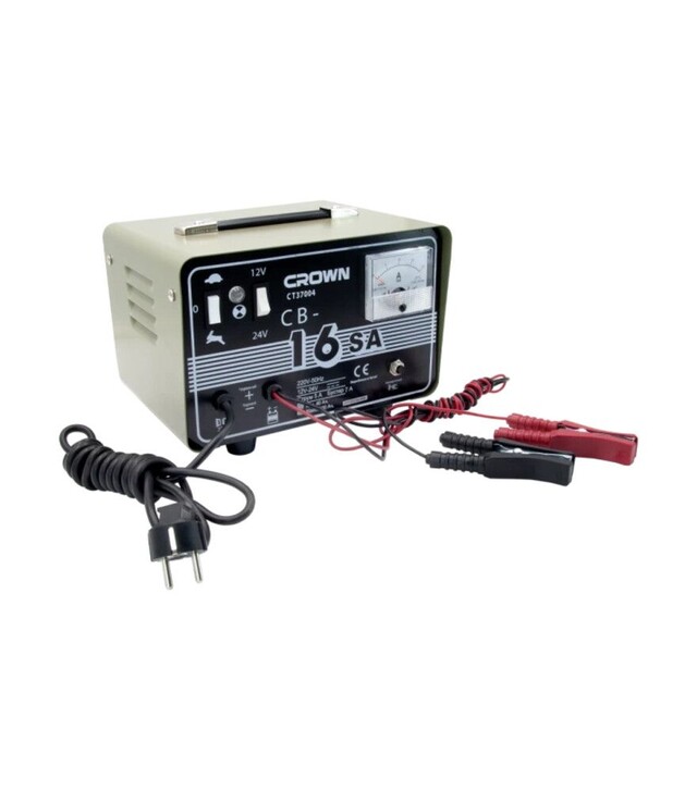 Зарядний пристрій трансформаторний CROWN CT37004, 12/24 В, 5 А, 180 Вт