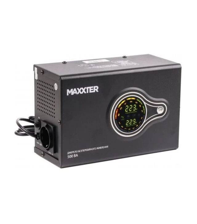 Источник бесперебойного питания Maxxter 500VA/300W LCD (MX-HI-PSW500-01)