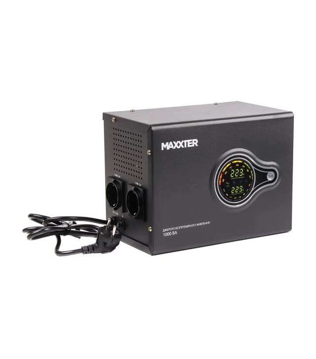 Источник бесперебойного питания Maxxter 1000VA/600W LCD (MX-HI-PSW1000-01)