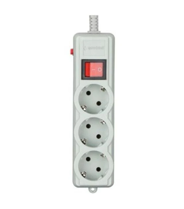 Мережевий подовжувач-фільтр Gembird 3 розетки, сірий, 1,8 м (SPG3-G-6G-PRO)