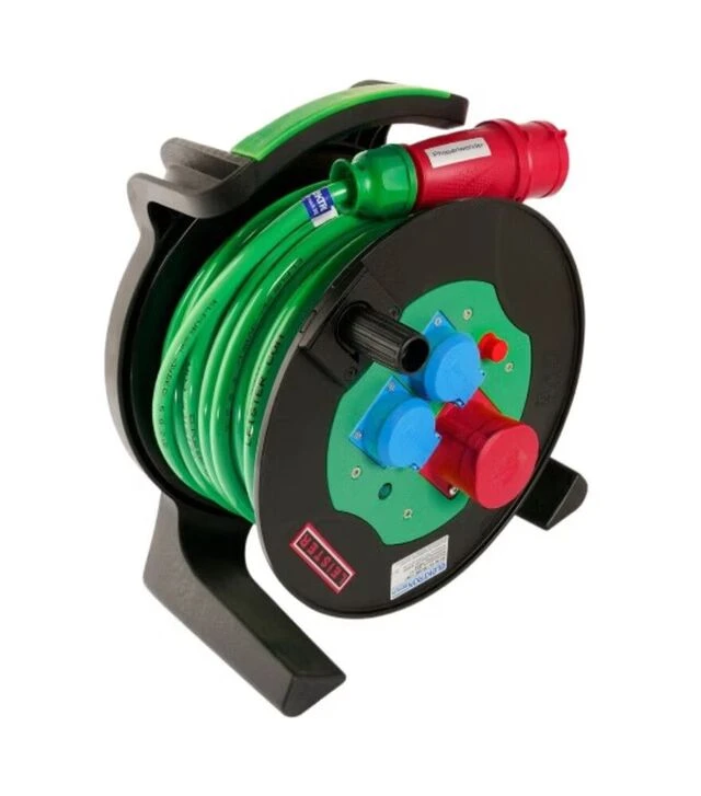 Сетевой удлинитель на катушке LEISTER 5х2,5 мм2, 1х400 В, 2х230 В, 25 м (160.353)