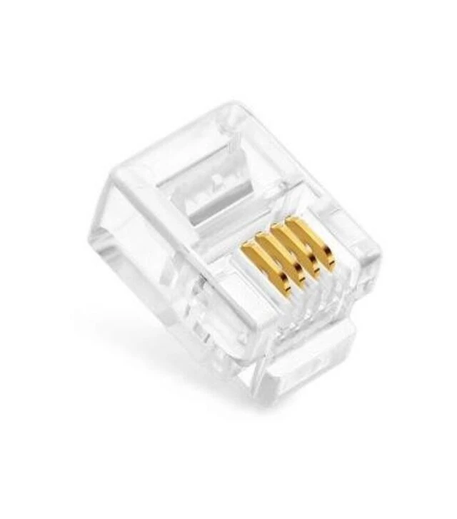 Конектор Vinga CON4P4C RJ-11, 4P4C, 100 шт (VCPCON4P4CRJ11)