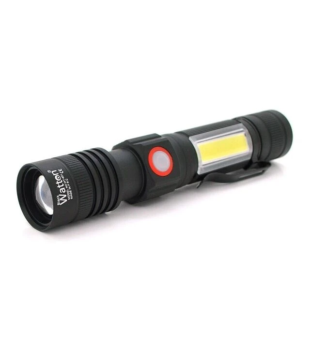 Ліхтар ручний Watton WT-601, 2+2 режими, Zoom, чорний (WT-601 МАГНИТ)