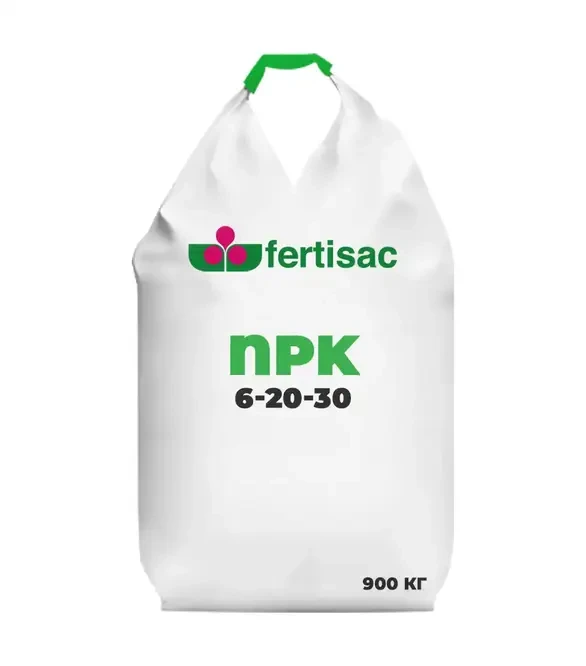 Удобрение комплексное NPK 6-20-30, 900 кг (Fertisac)